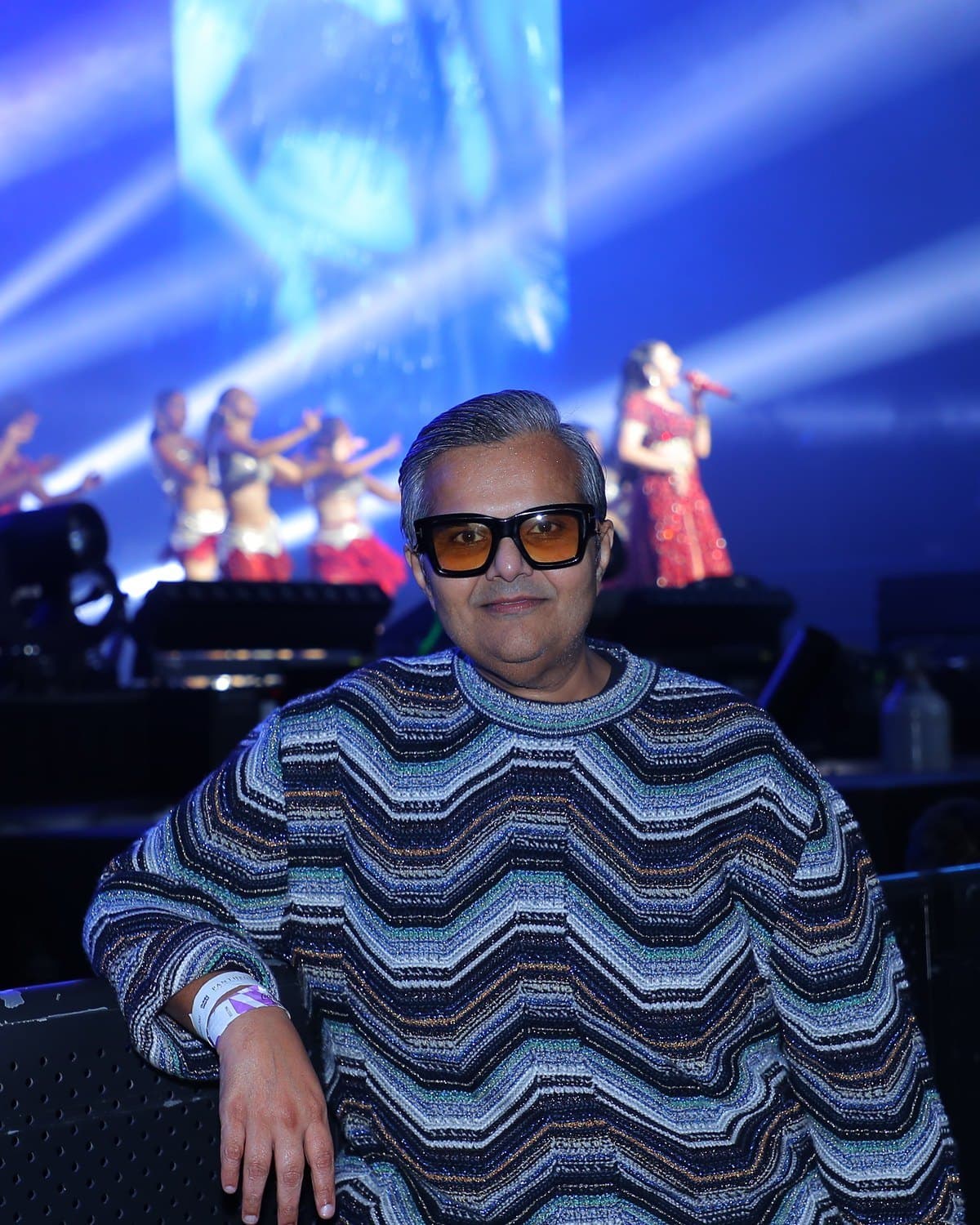 Kalpesh Kinariwala at the front of house as the artist performs on a HOP night
